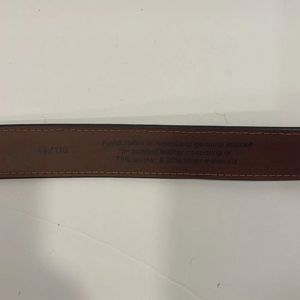 Brown leather & bonded leather 1 1/2” belt men’s size 44